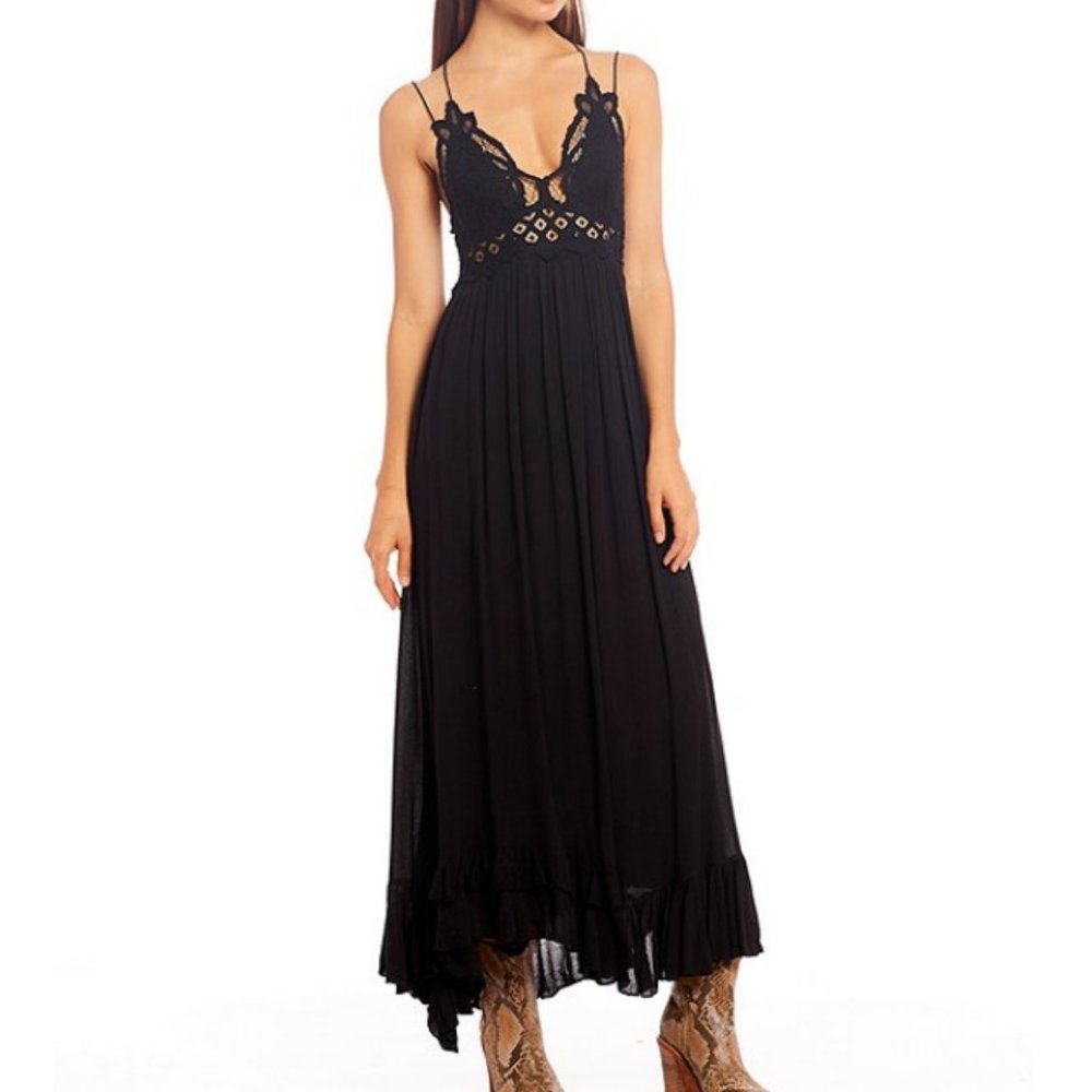Free People Adella Maxi Dress Black